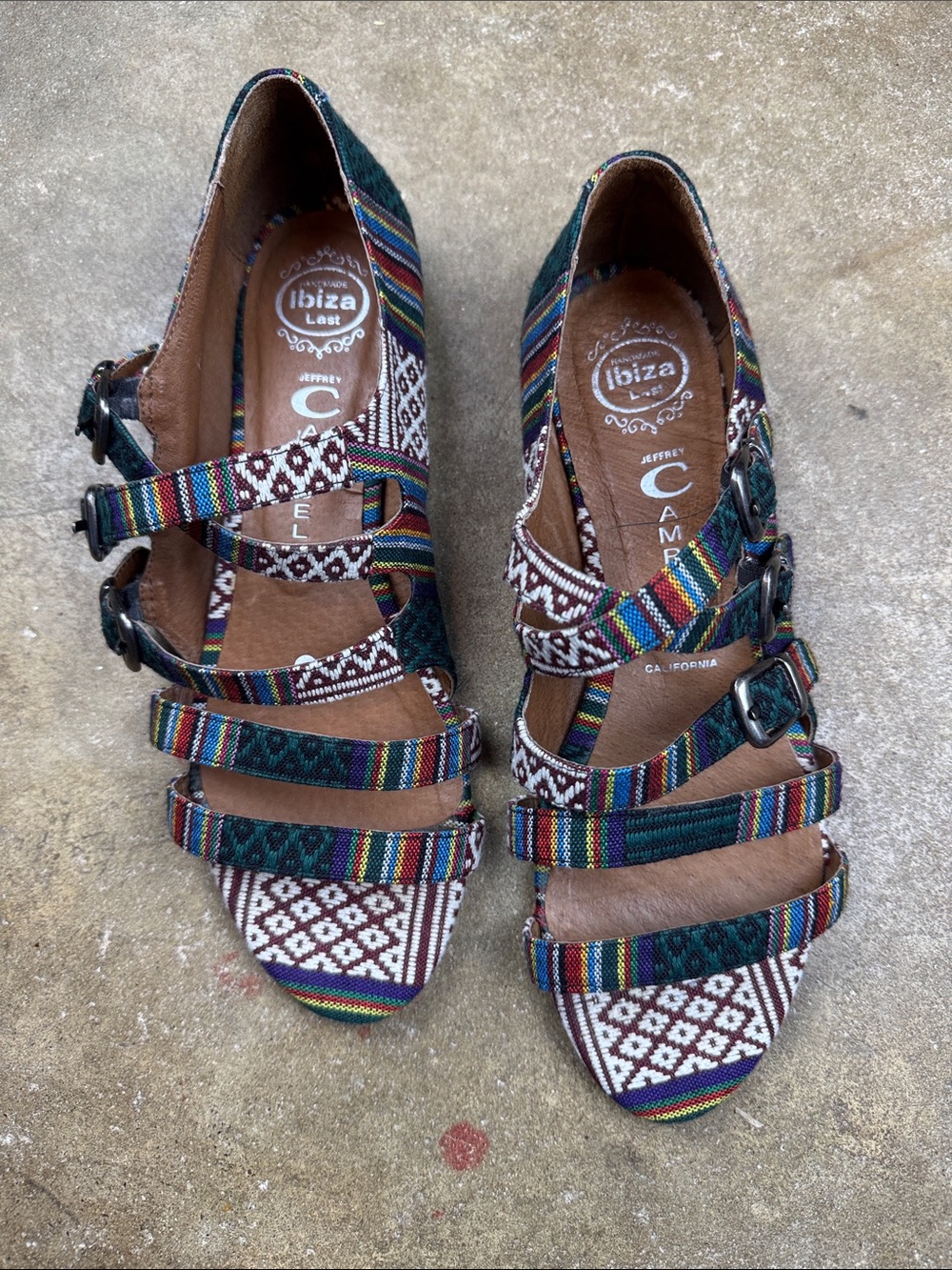 Jeffrey Campbell Ibiza Multi-Color Strappy Aztec Sandals
Size: 9